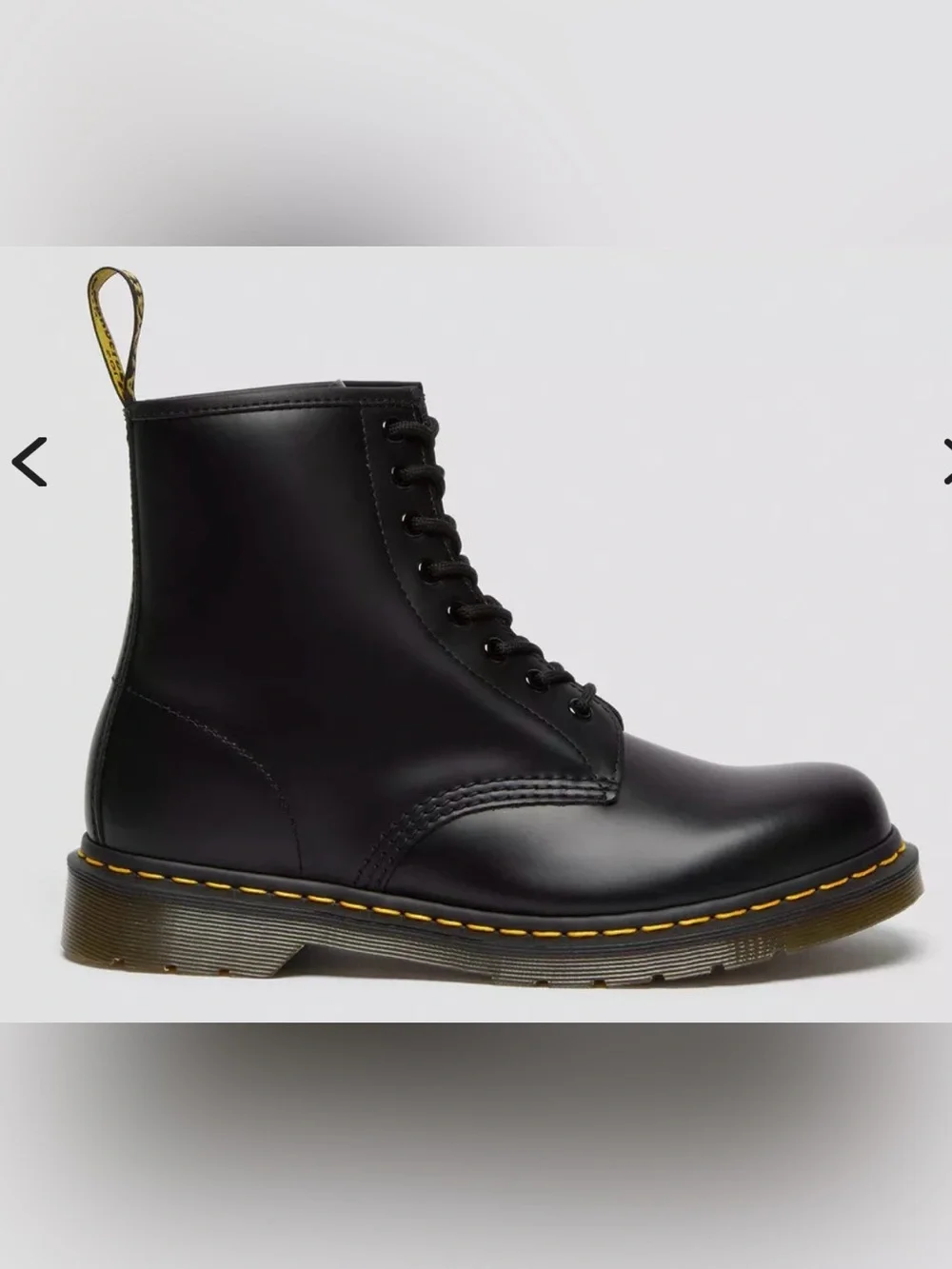 Dr. Martens 8-Eye Leather Boots Size 14 Black Smooth Great Condition Work 1460